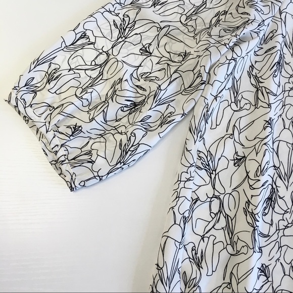 Pleione Abstract Floral Tiered Chiffon Blouse Top - Picture 3 of 8